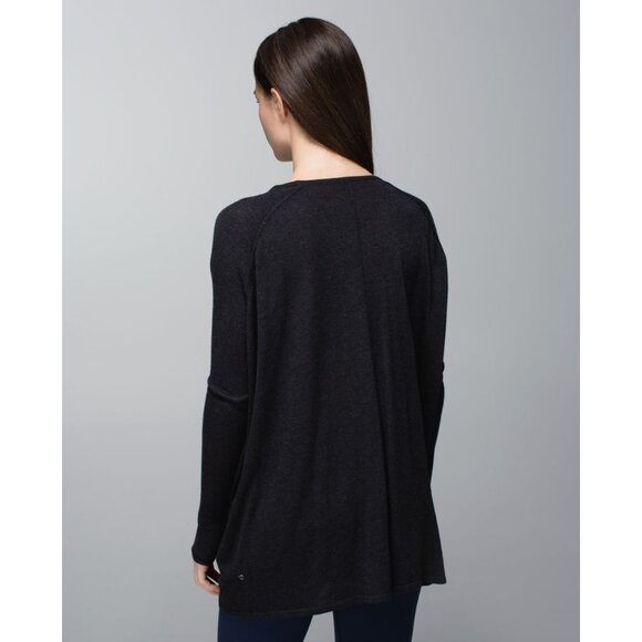 LULULEMON Twist & Wrap Sweater Heathered Black sz L Women's - Picture 2 of 10